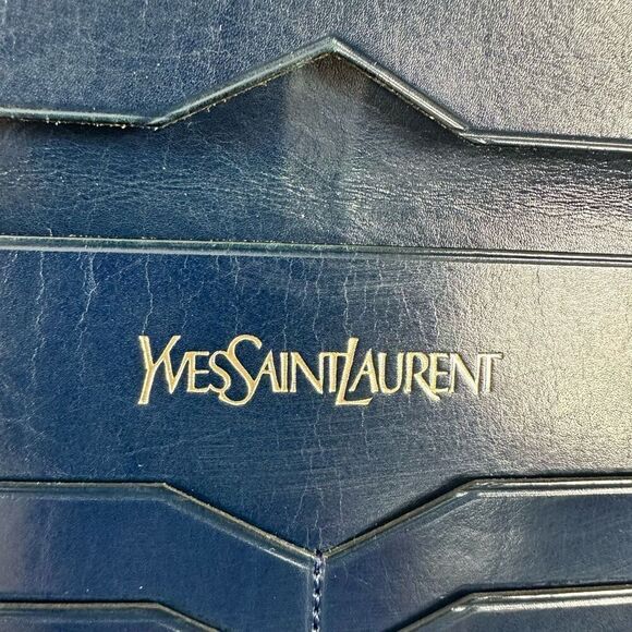 Yves Saint Laurent YSL Vintage Multicolor Two-Tone Long Wallet W/ Added Crossbod - Picture 12 of 16